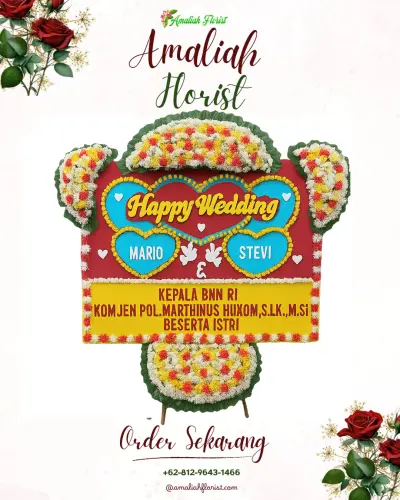 Karangan Papan Bunga Pernikahan di Baringin